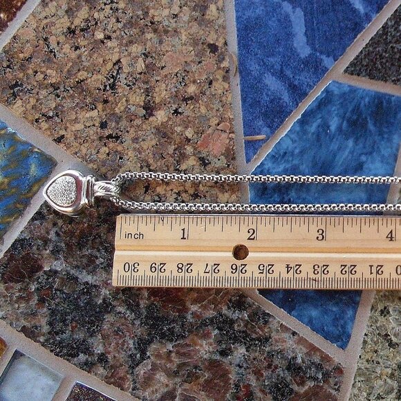 Retired David Yurman Diamond Heart Pendant w/Chain - 18K/925 - Gift Boxed - Picture 6 of 10